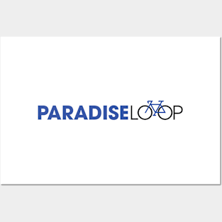 Paradise Loop blue with bike Posters and Art